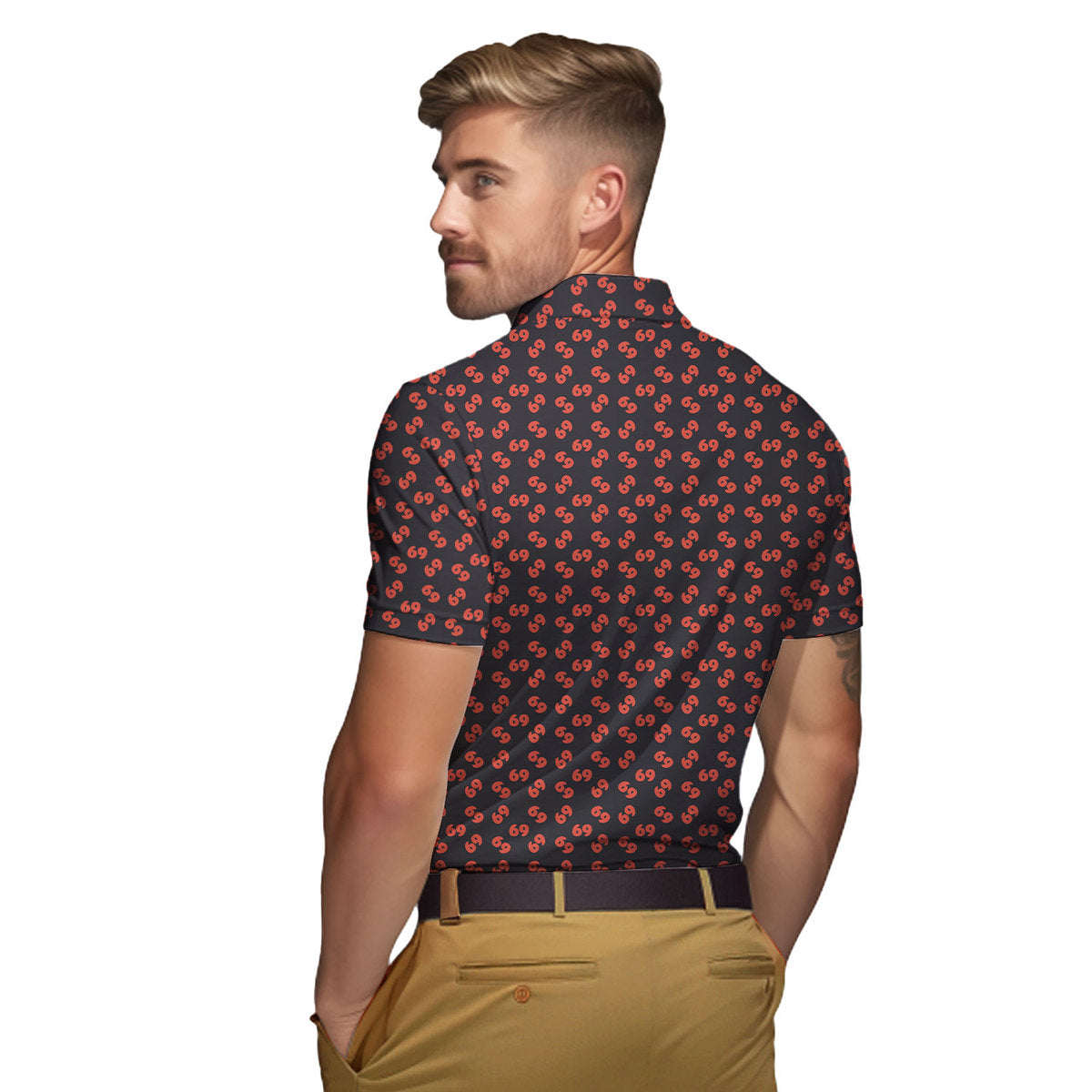 69 Number Black - Funny Golf Polo 