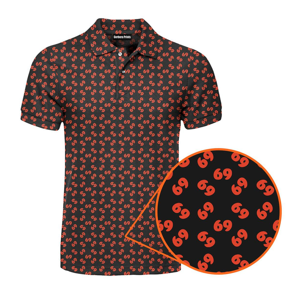 69 Number Black - Funny Golf Polo Shirt-Polo Shirt For Men-Gerbera Prints