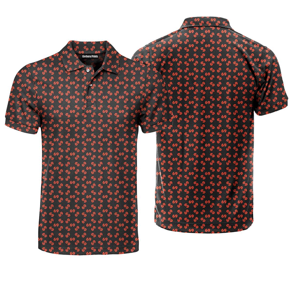 69 Number Black - Funny Golf Polo 