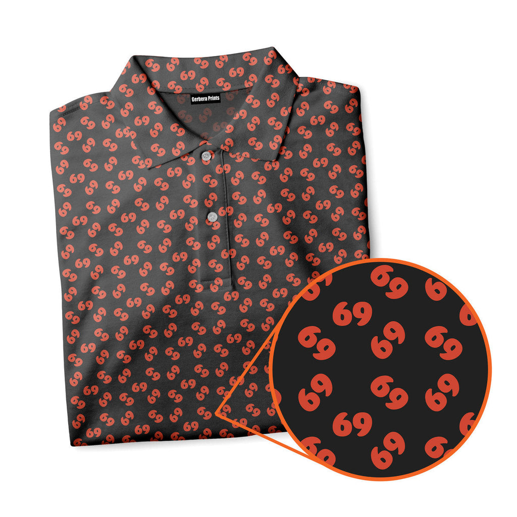 69 Number Black - Funny Golf Polo Shirt-Polo Shirt For Men-Gerbera Prints