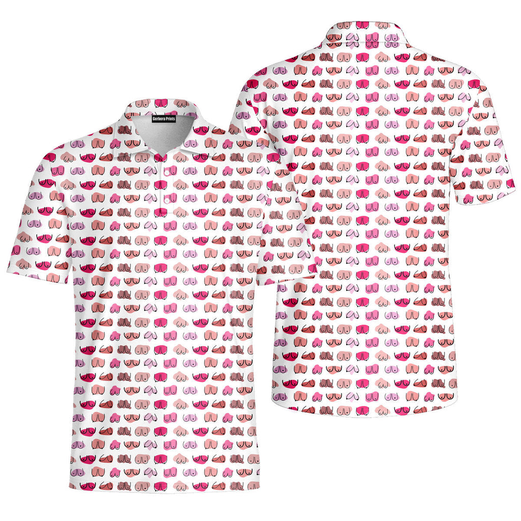 My Eyes Are Up Here But My Bust Look Great Don't They-Polo Shirt For Men-Gerbera Prints