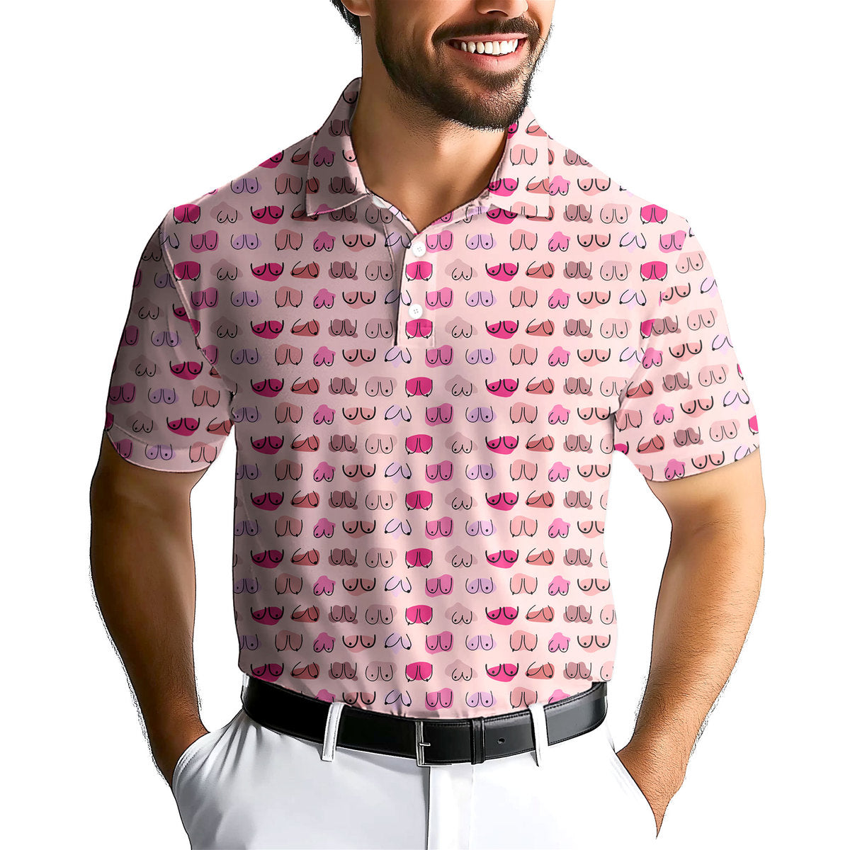 My Eyes Are Up Here But My Bust Look Great Don't They-Polo Shirt For Men-Gerbera Prints