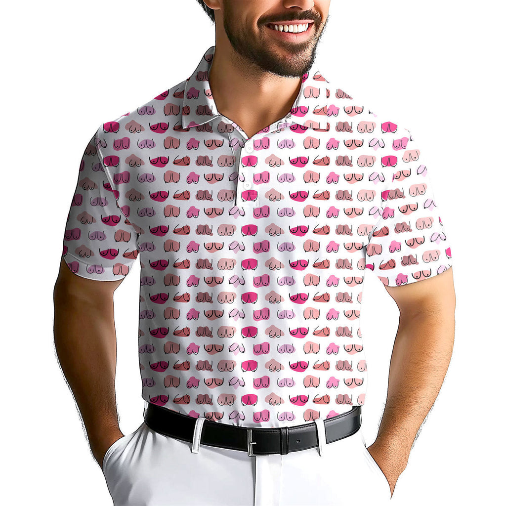 My Eyes Are Up Here But My Bust Look Great Don't They-Polo Shirt For Men-Gerbera Prints