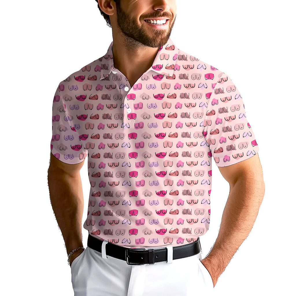 My Eyes Are Up Here But My Bust Look Great Don't They-Polo Shirt For Men-Gerbera Prints