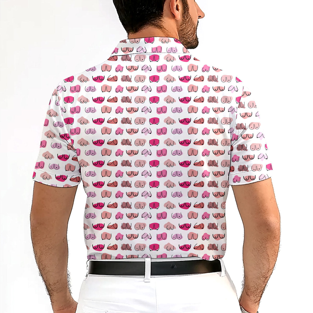 My Eyes Are Up Here But My Bust Look Great Don't They-Polo Shirt For Men-Gerbera Prints