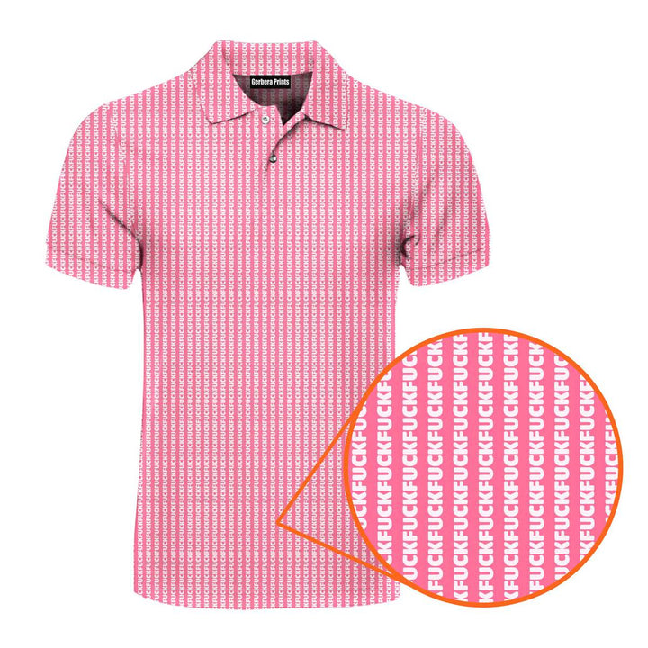 No F*cks Given Striped - Funny Golf Polo