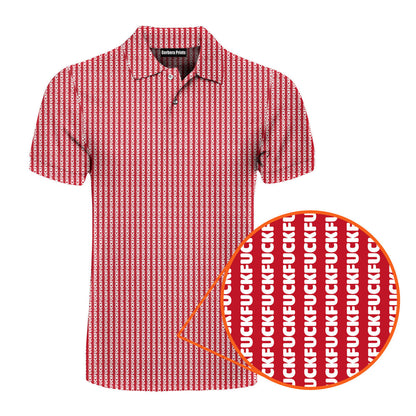 No F*cks Given Striped - Funny Golf Polo Shirt