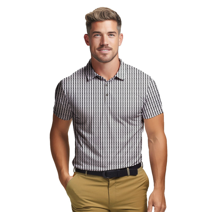 No F*cks Given Striped - Funny Golf Polo