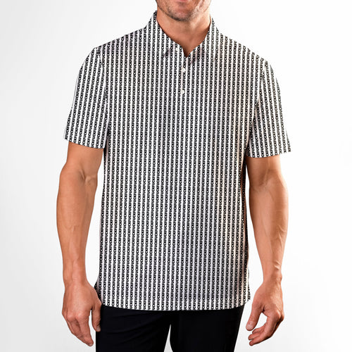 No F*cks Given Striped-Polo Shirt For Men-Gerbera Prints