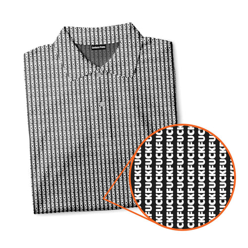 No F*cks Given Striped - Funny Golf Polo