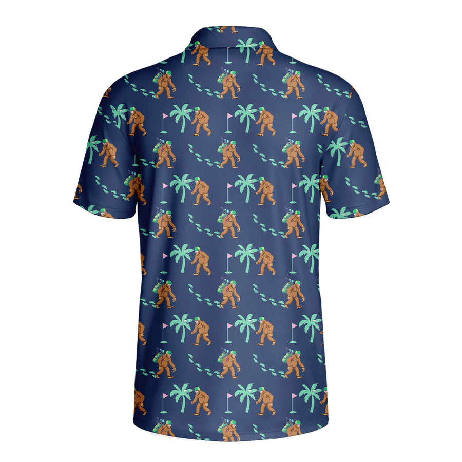 Back preview of Bigfoot Sasquatch Golf Shirt Golf Club Funny - Golf Polo Shirt with your team and number