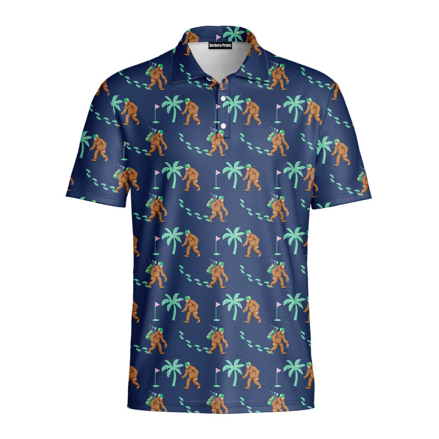 Front preview of Bigfoot Sasquatch Golf Shirt Golf Club Funny - Golf Polo Shirt with your name