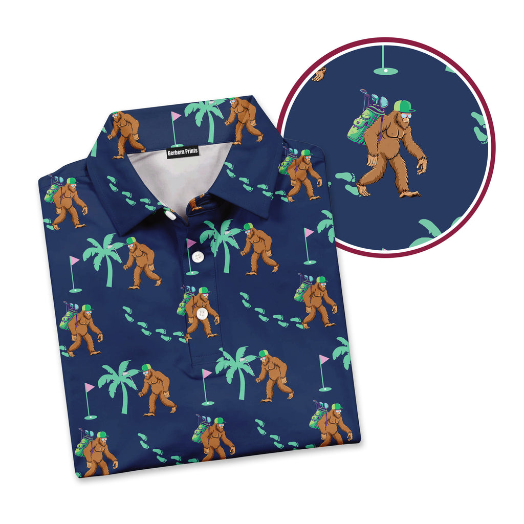 Bigfoot Sasquatch Golf Shirt Golf Club Funny - Golf Polo Shirt