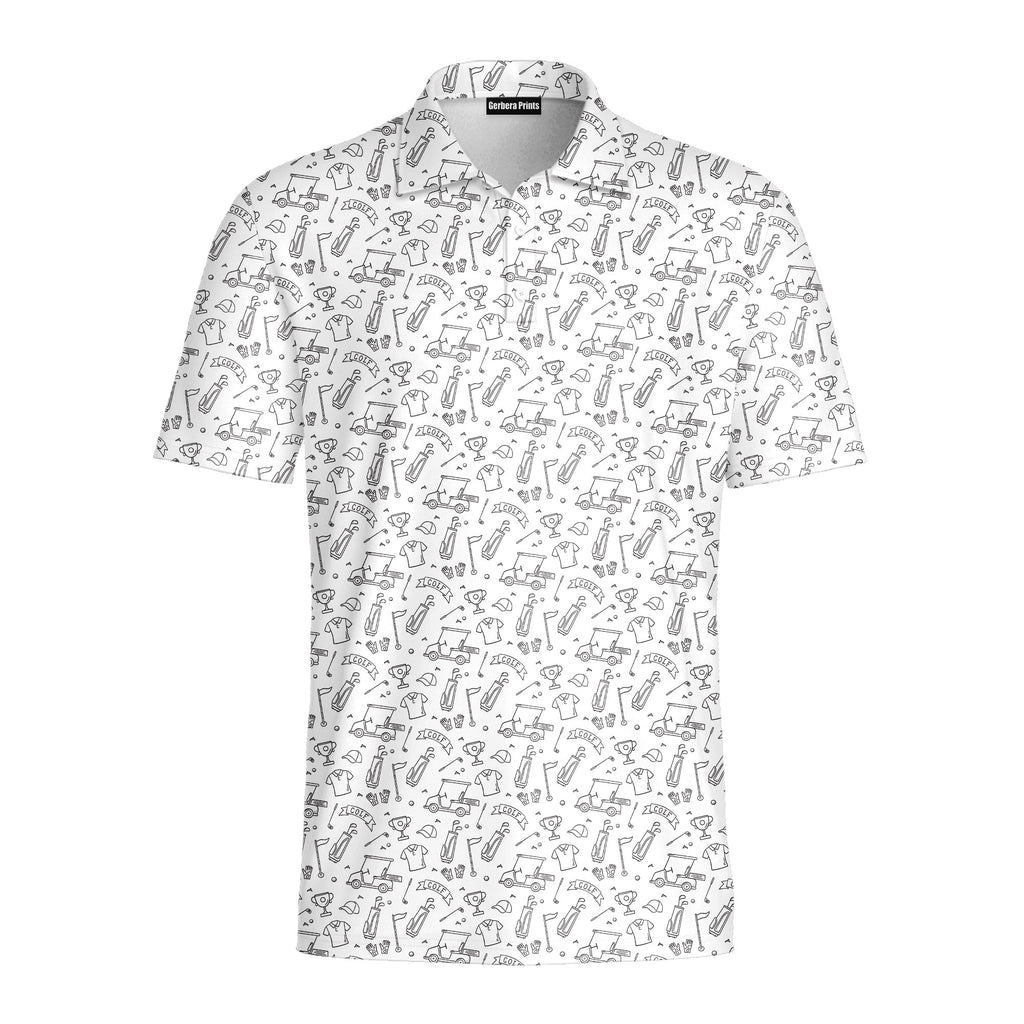Doodle Golf - Golf Polo Shirt-Polo Shirt For Men-Gerbera Prints
