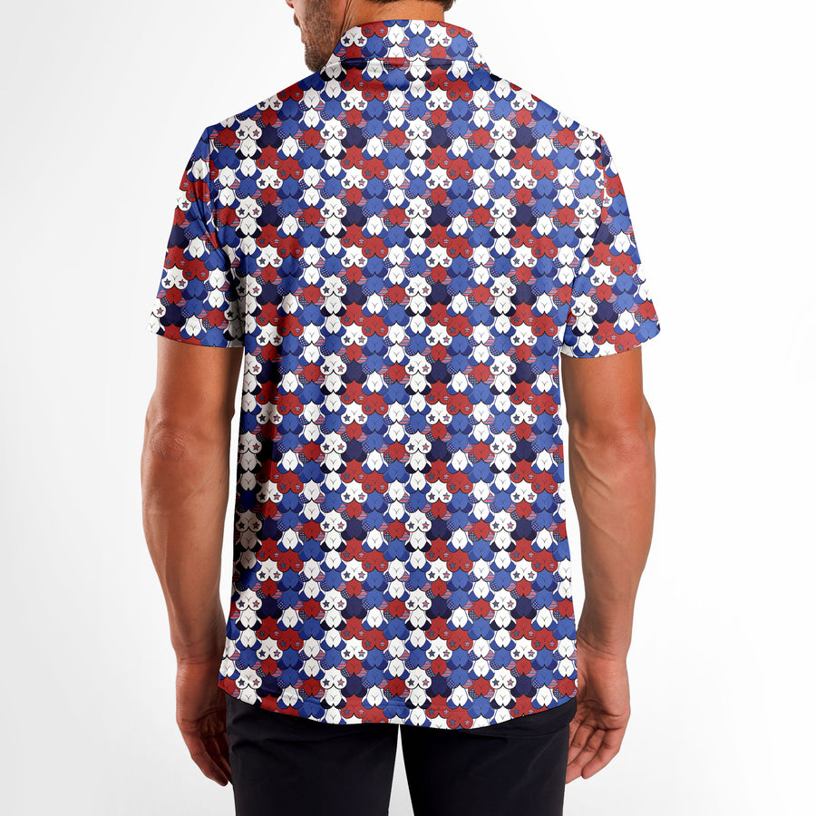 Back preview of American Tatas - Funny Golf Polo Shirt with your team and number