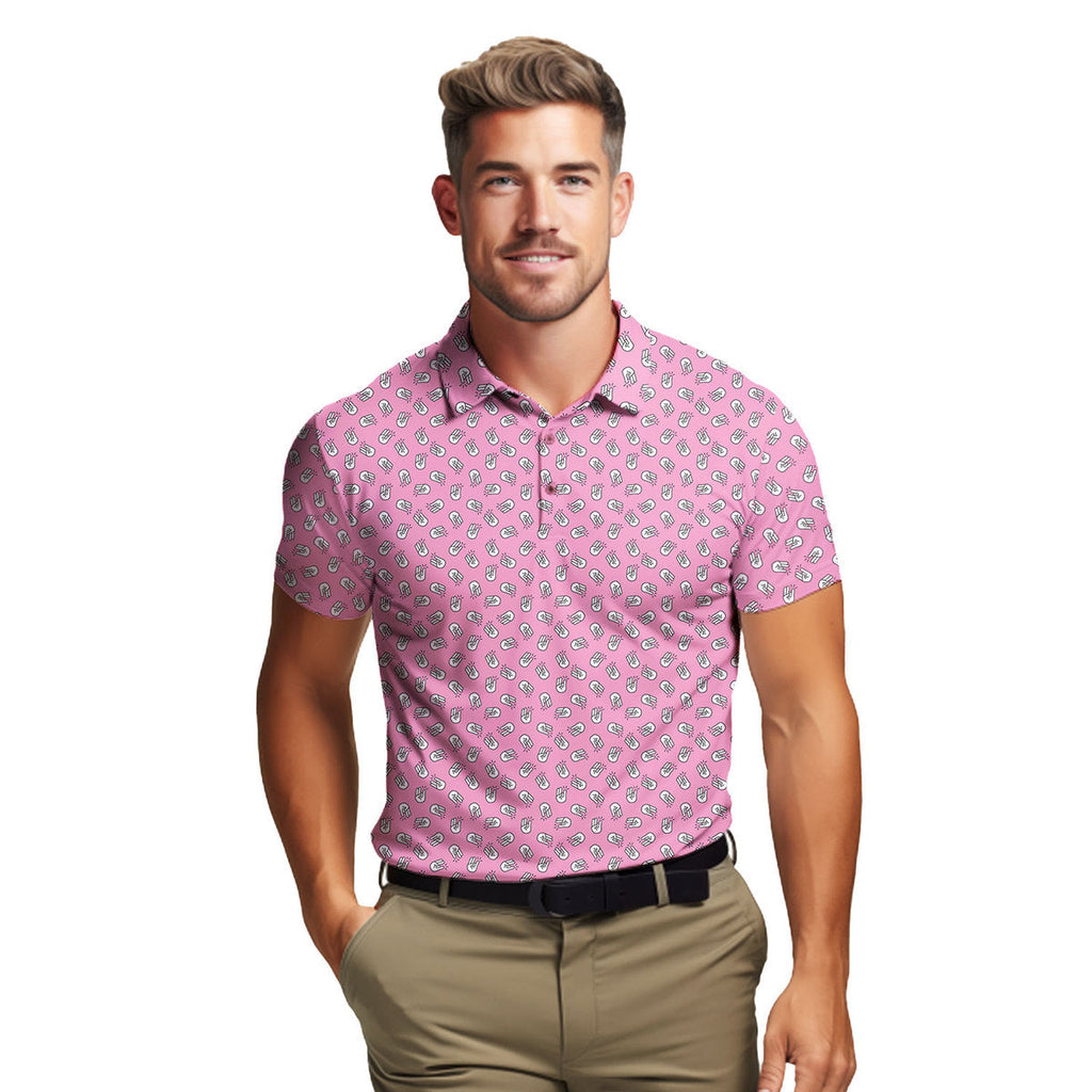 The Shocker Pink - Funny Golf Polo Shirt-Polo Shirt For Men-Gerbera Prints