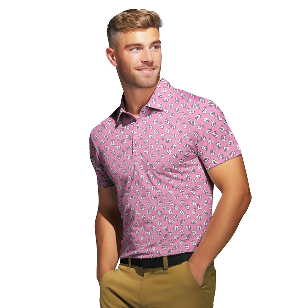 The Shocker Pink - Funny Golf Polo Shirt-Polo Shirt For Men-Gerbera Prints