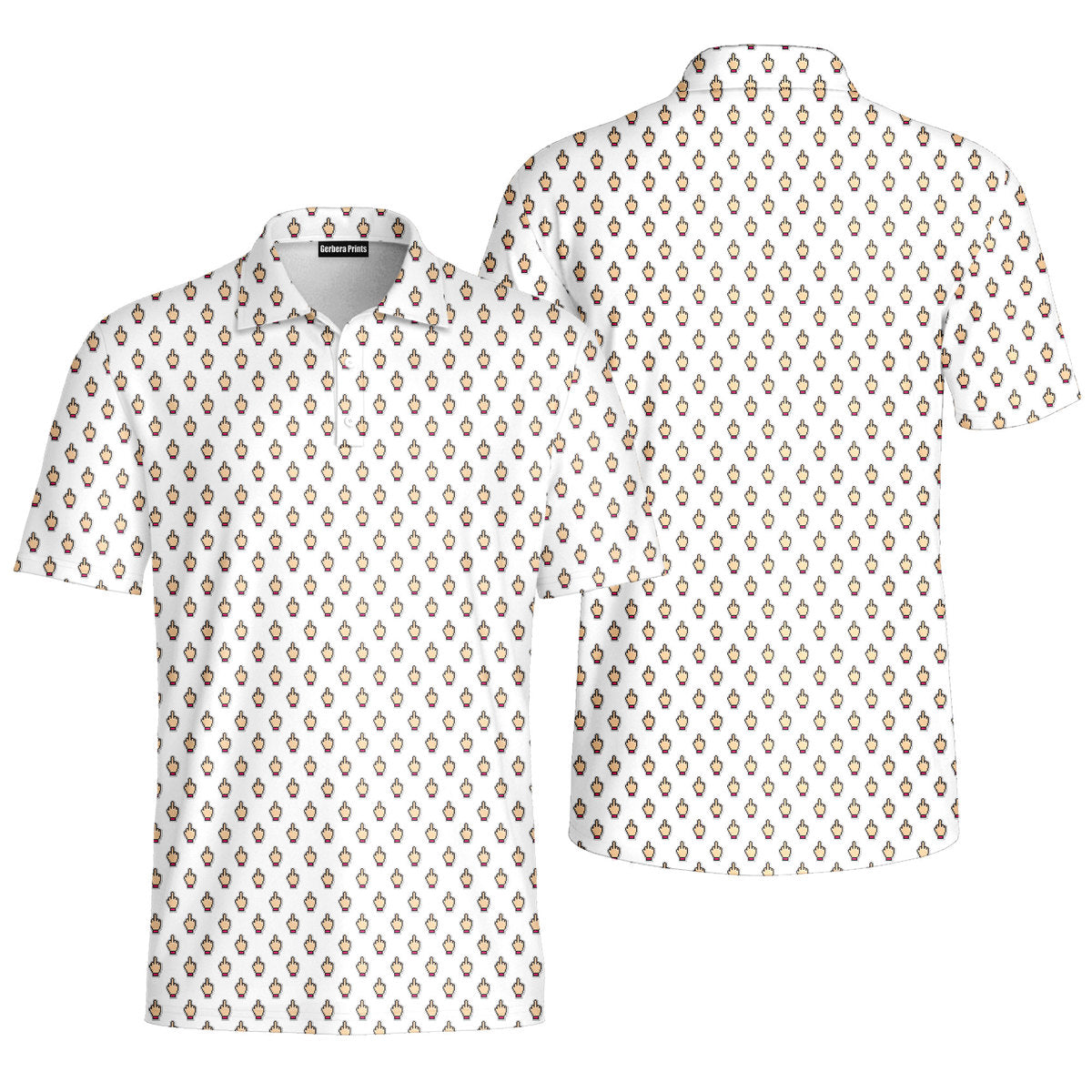 Friendly Hello-Polo Shirt For Men-Gerbera Prints