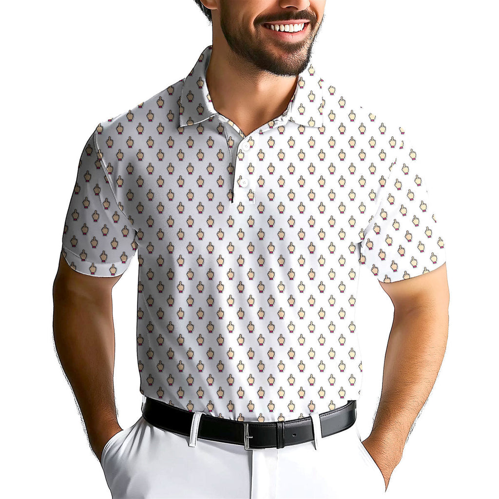 Friendly Hello-Polo Shirt For Men-Gerbera Prints