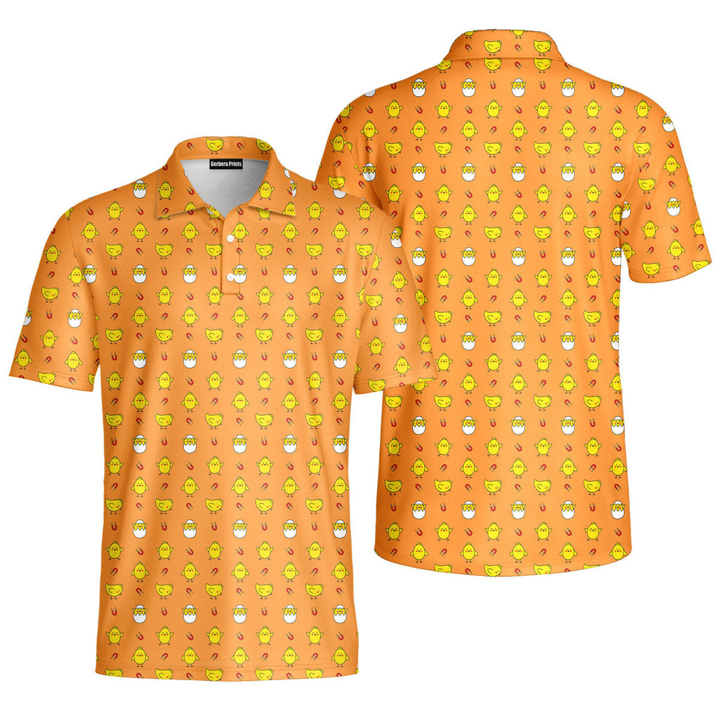 Chick Magnet-Polo Shirt For Men-Gerbera Prints