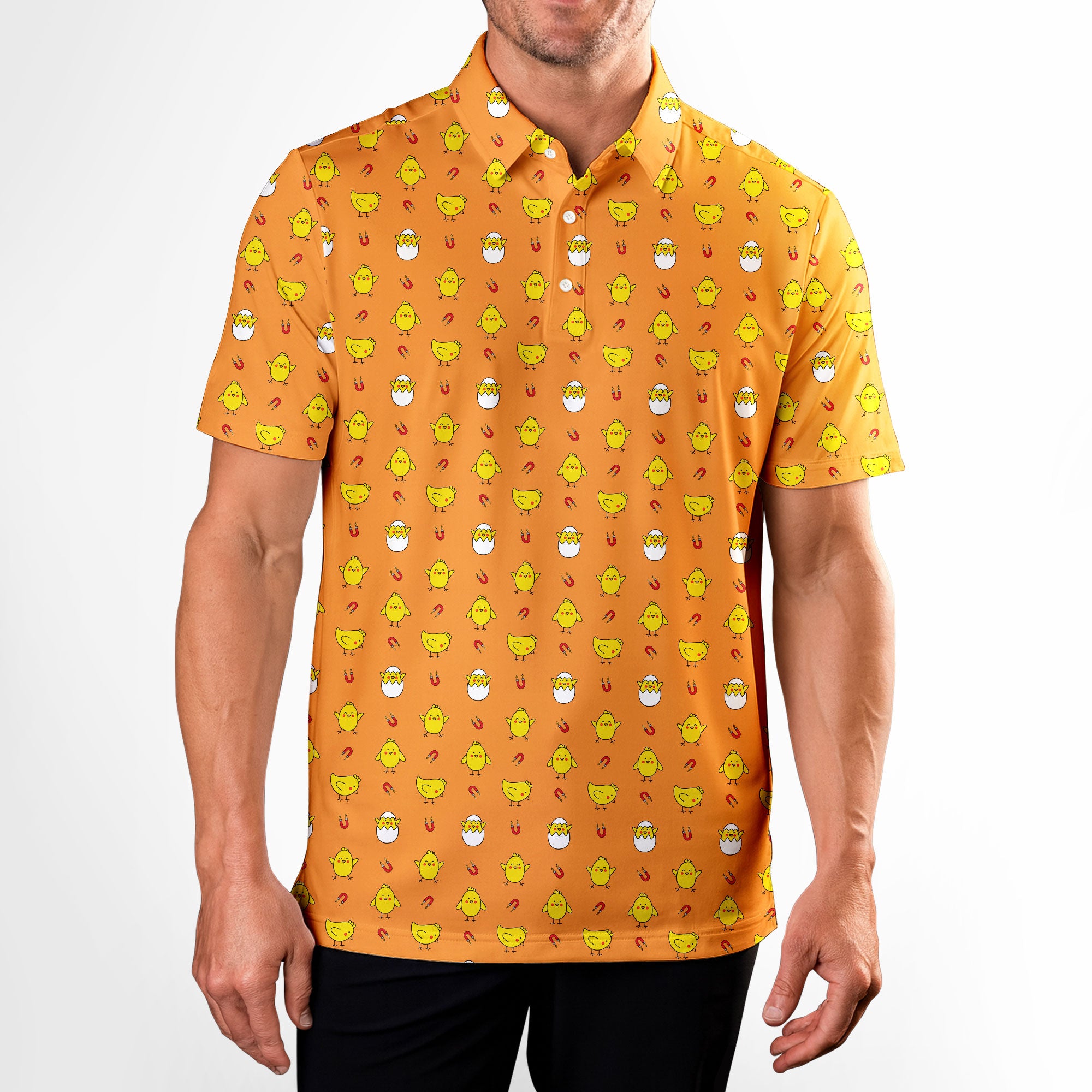 Chick Magnet-Polo Shirt For Men-Gerbera Prints