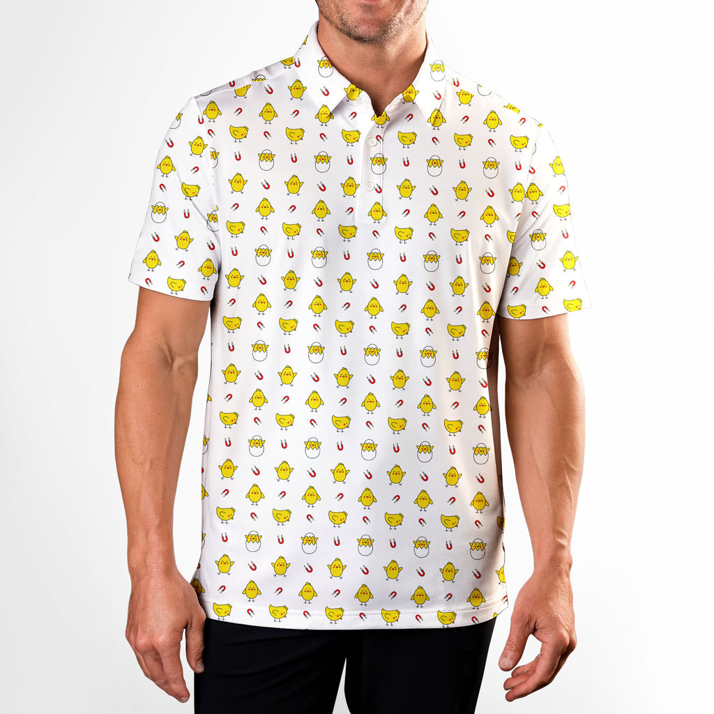 Chick Magnet-Polo Shirt For Men-Gerbera Prints