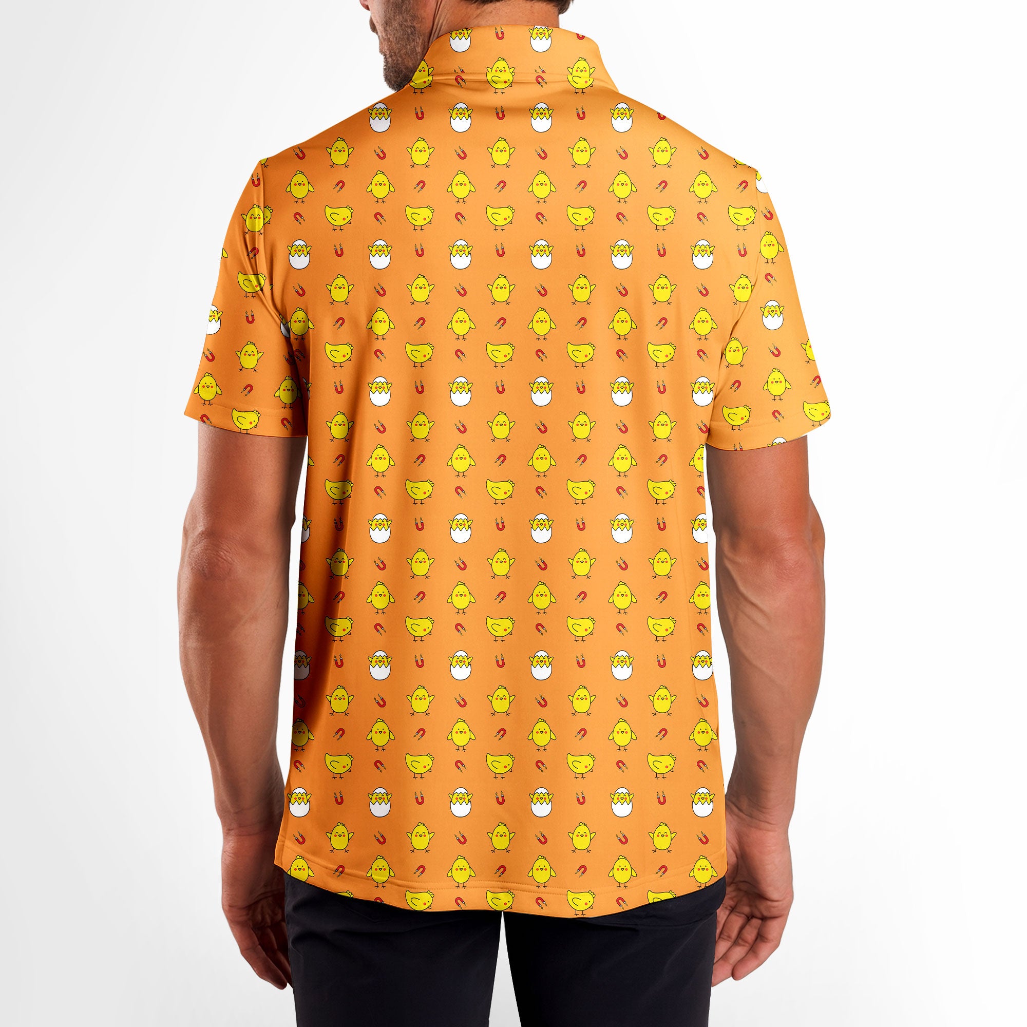Chick Magnet-Polo Shirt For Men-Gerbera Prints
