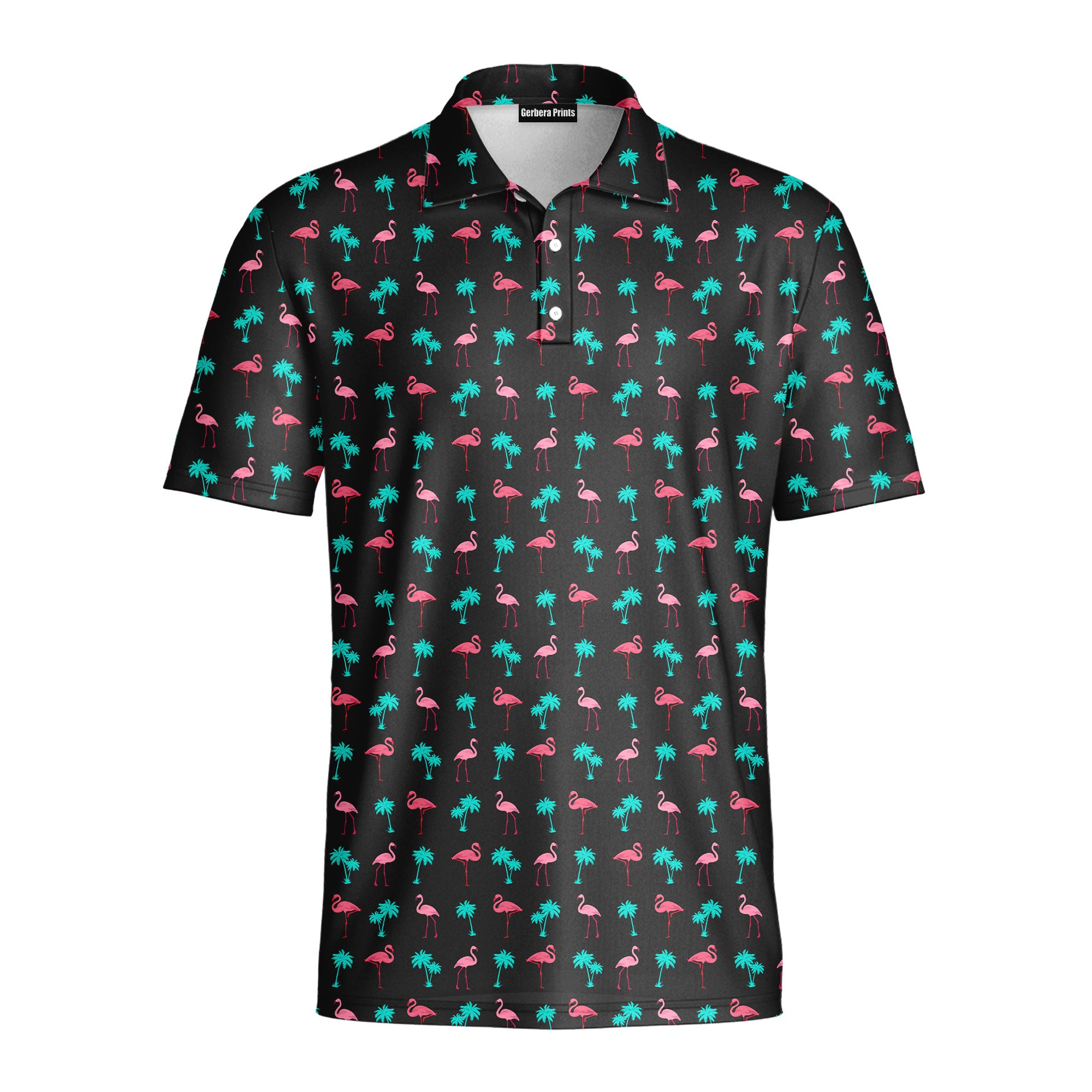Flamingo - Golf Polo Shirt-Polo Shirt For Men-Gerbera Prints