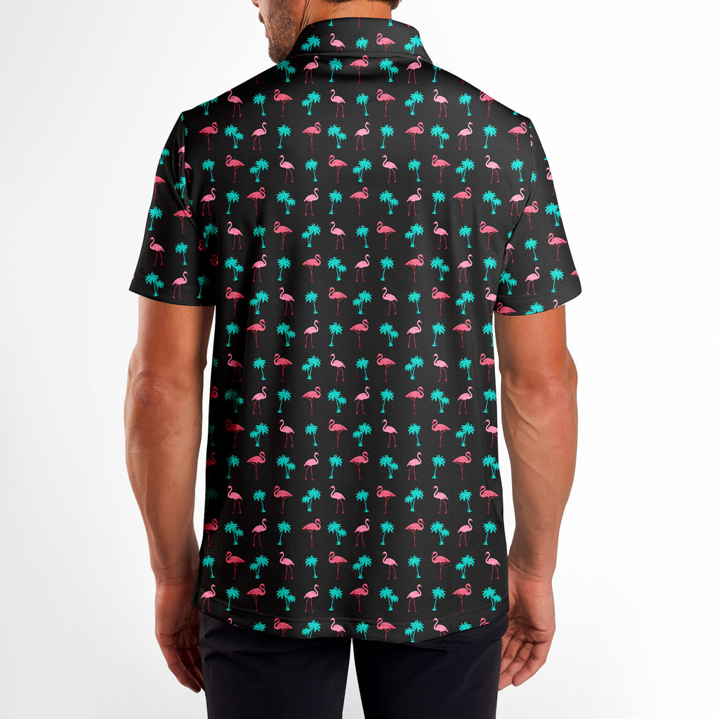 Flamingo - Golf Polo Shirt-Polo Shirt For Men-Gerbera Prints