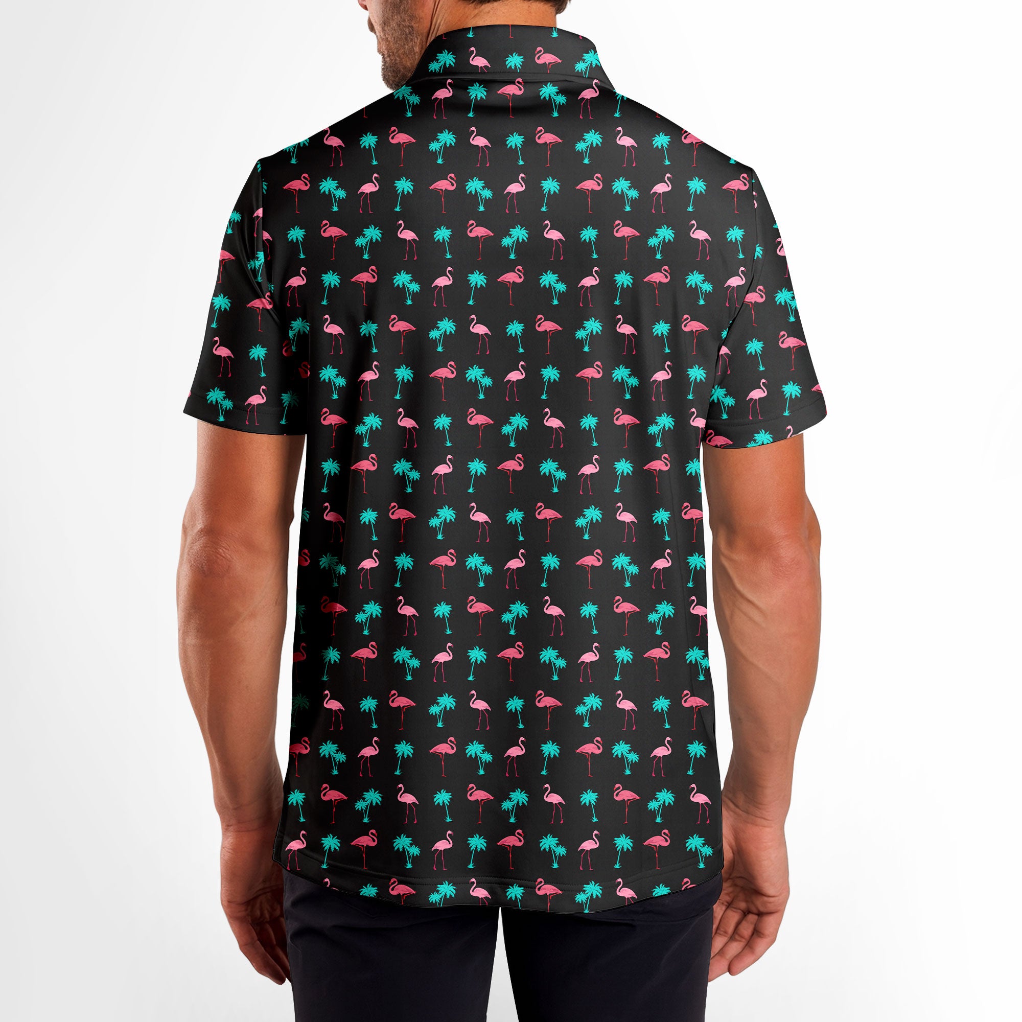 Flamingo - Golf Polo Shirt-Polo Shirt For Men-Gerbera Prints