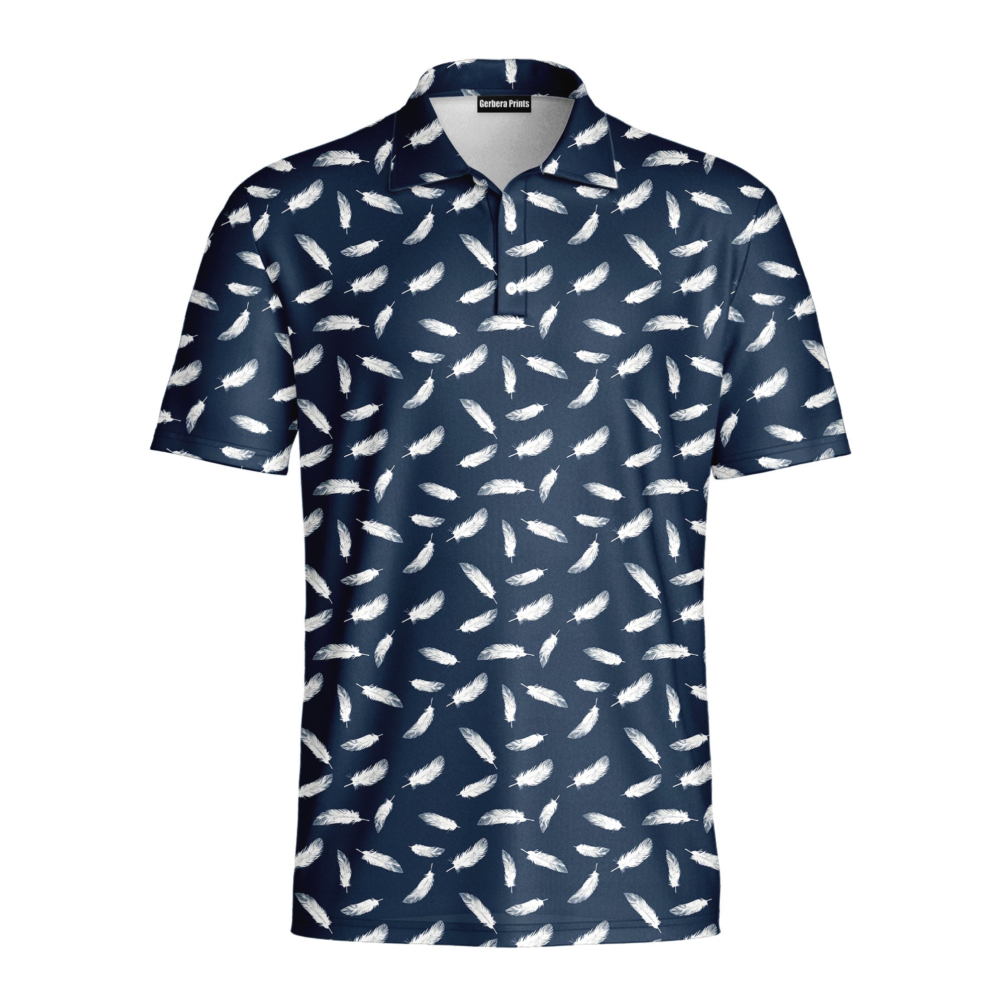White Feather - Golf Polo Shirt-Polo Shirt For Men-Gerbera Prints