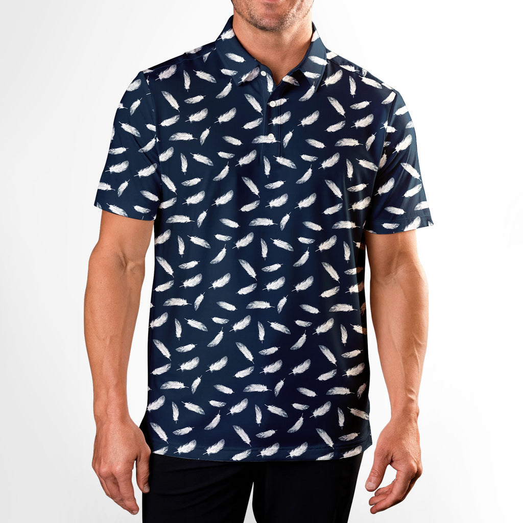 White Feather - Golf Polo Shirt-Polo Shirt For Men-Gerbera Prints