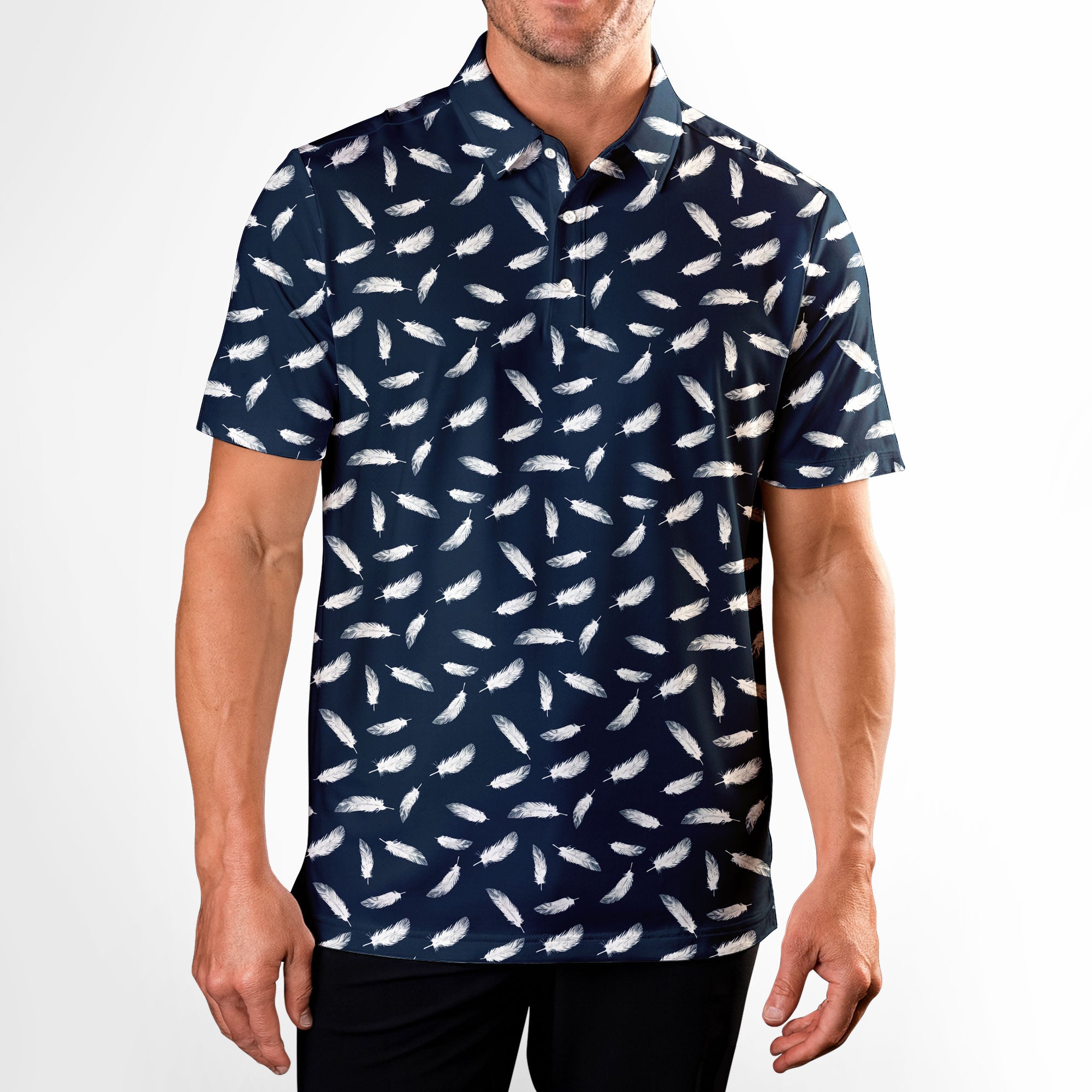 White Feather - Golf Polo Shirt-Polo Shirt For Men-Gerbera Prints