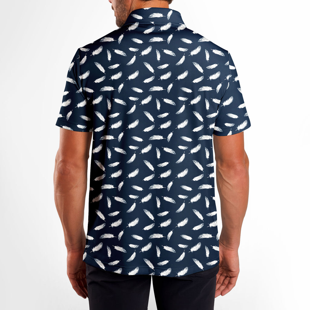 White Feather - Golf Polo Shirt-Polo Shirt For Men-Gerbera Prints