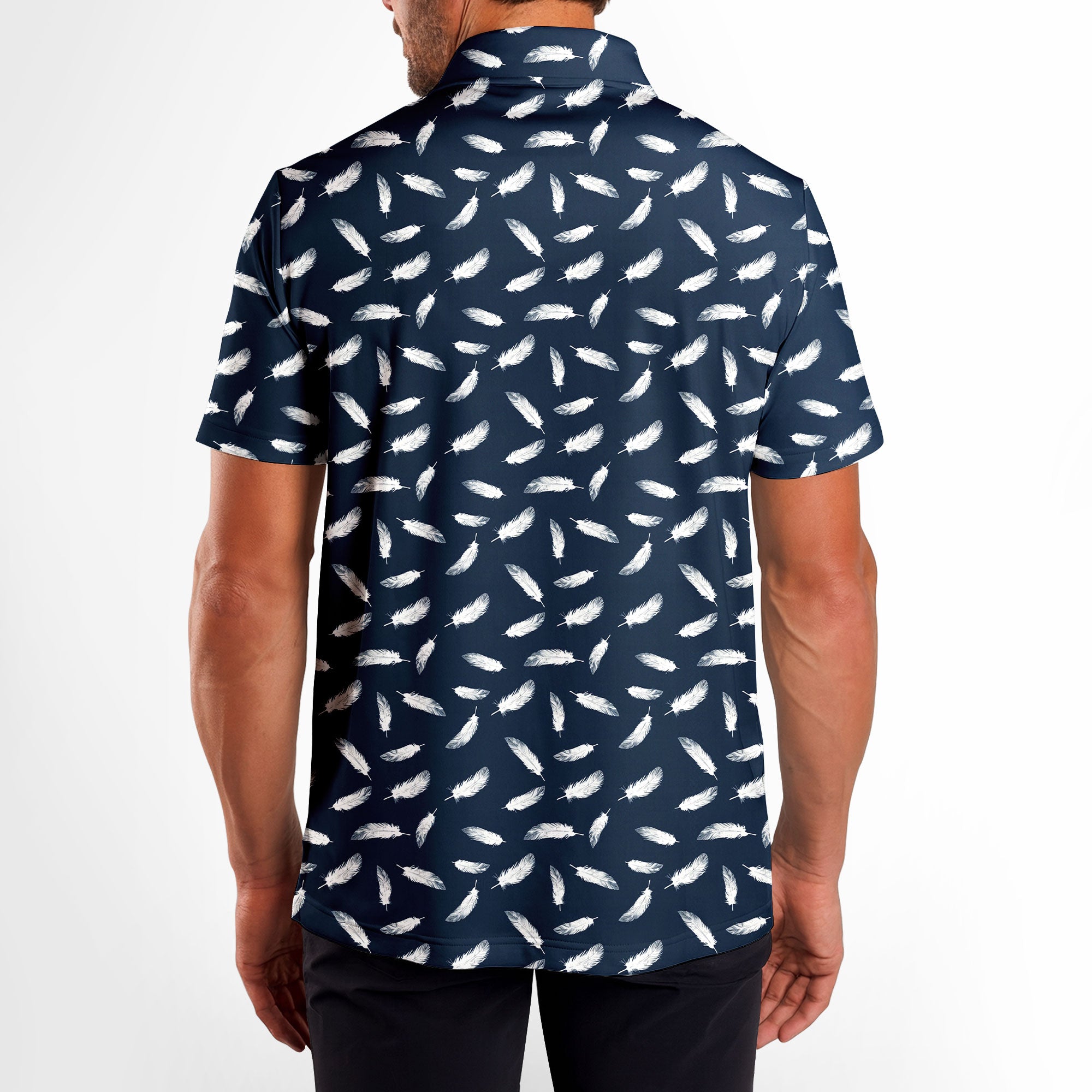 White Feather - Golf Polo Shirt-Polo Shirt For Men-Gerbera Prints