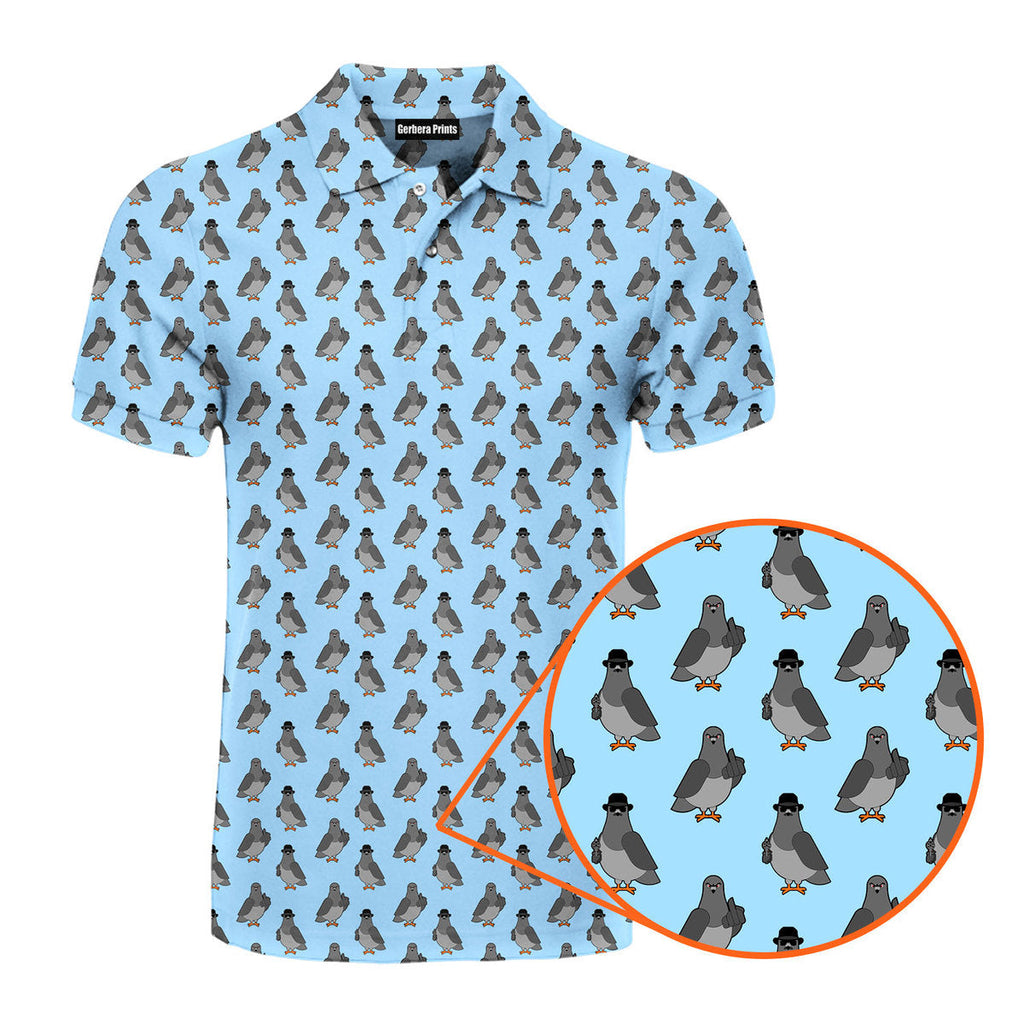 Funny Pigeon - Funny Golf Polo Shirt-Polo Shirt For Men-Gerbera Prints