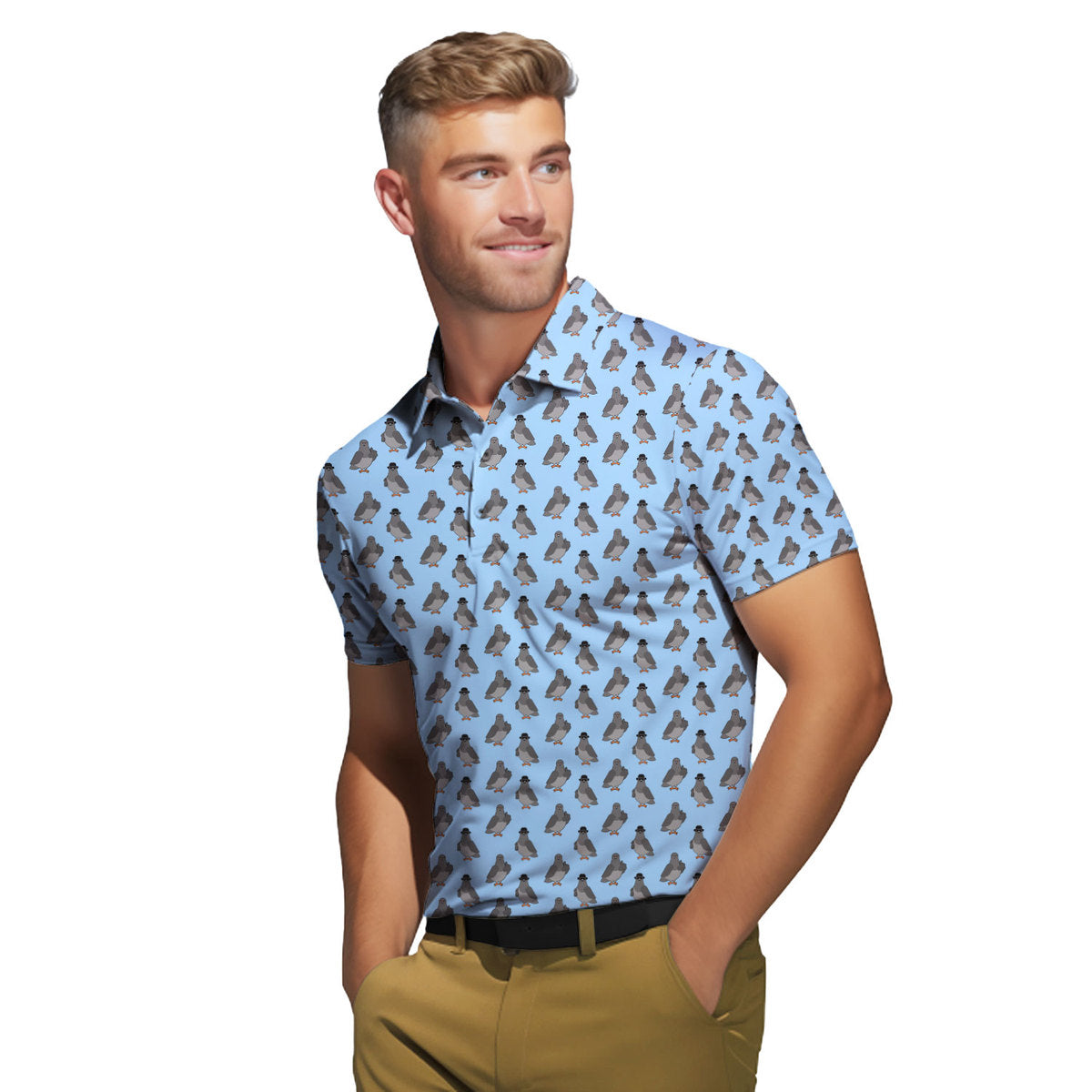 Funny Pigeon - Funny Golf Polo Shirt-Polo Shirt For Men-Gerbera Prints