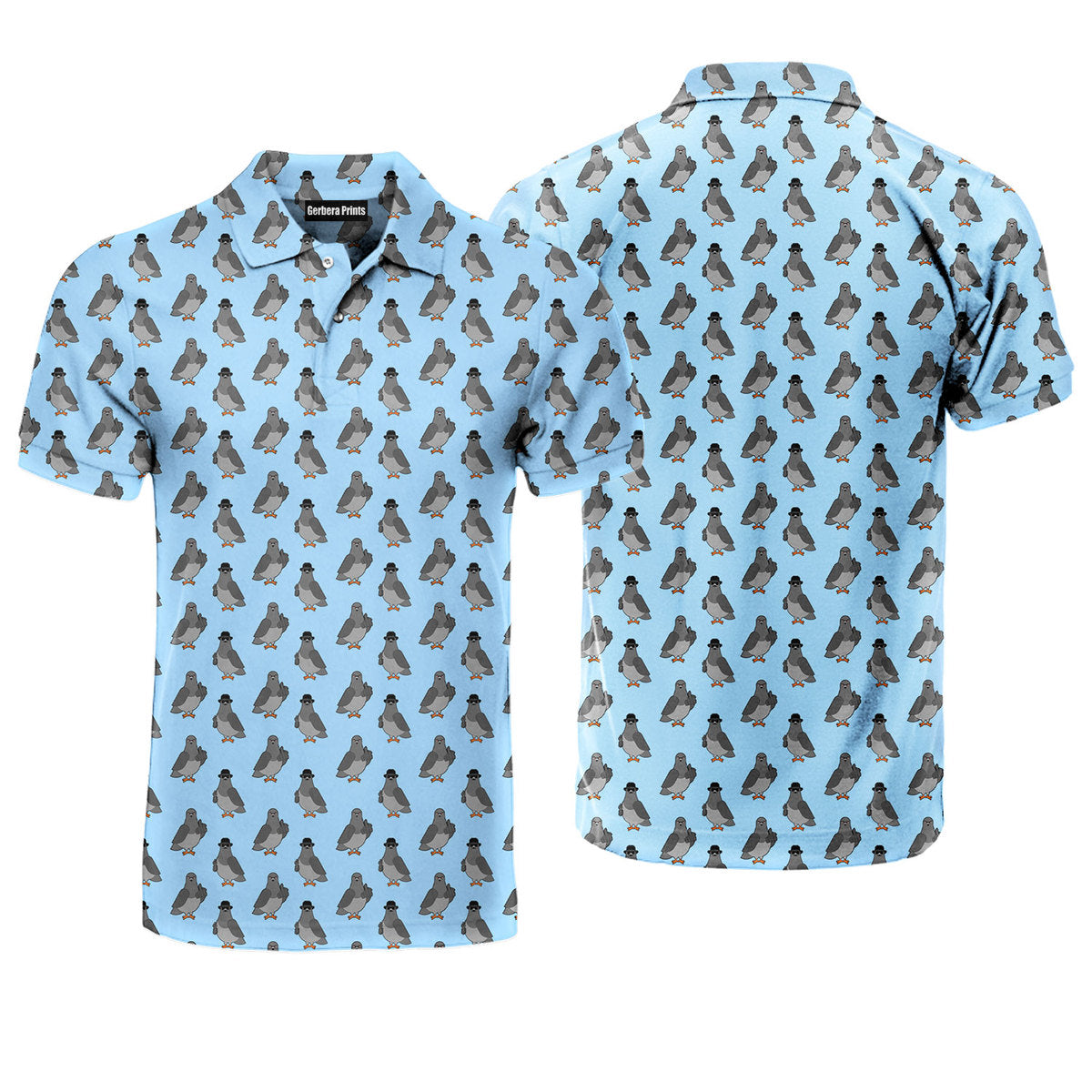 Funny Pigeon - Funny Golf Polo Shirt-Polo Shirt For Men-Gerbera Prints