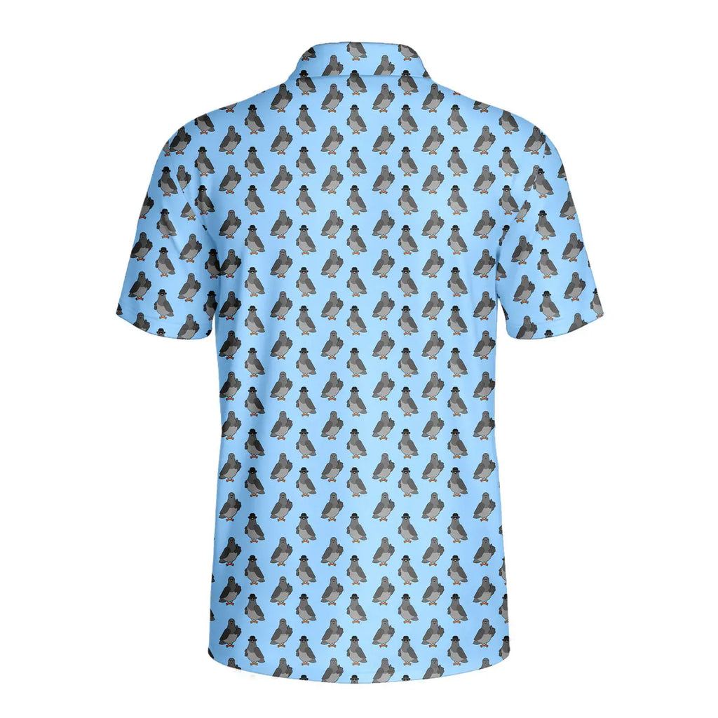 Funny Pigeon-Polo Shirt For Men-Gerbera Prints