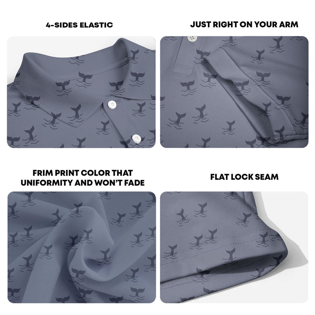 The Scattered Whales - Funny Golf Polo Shirt-Polo Shirt For Men-Gerbera Prints