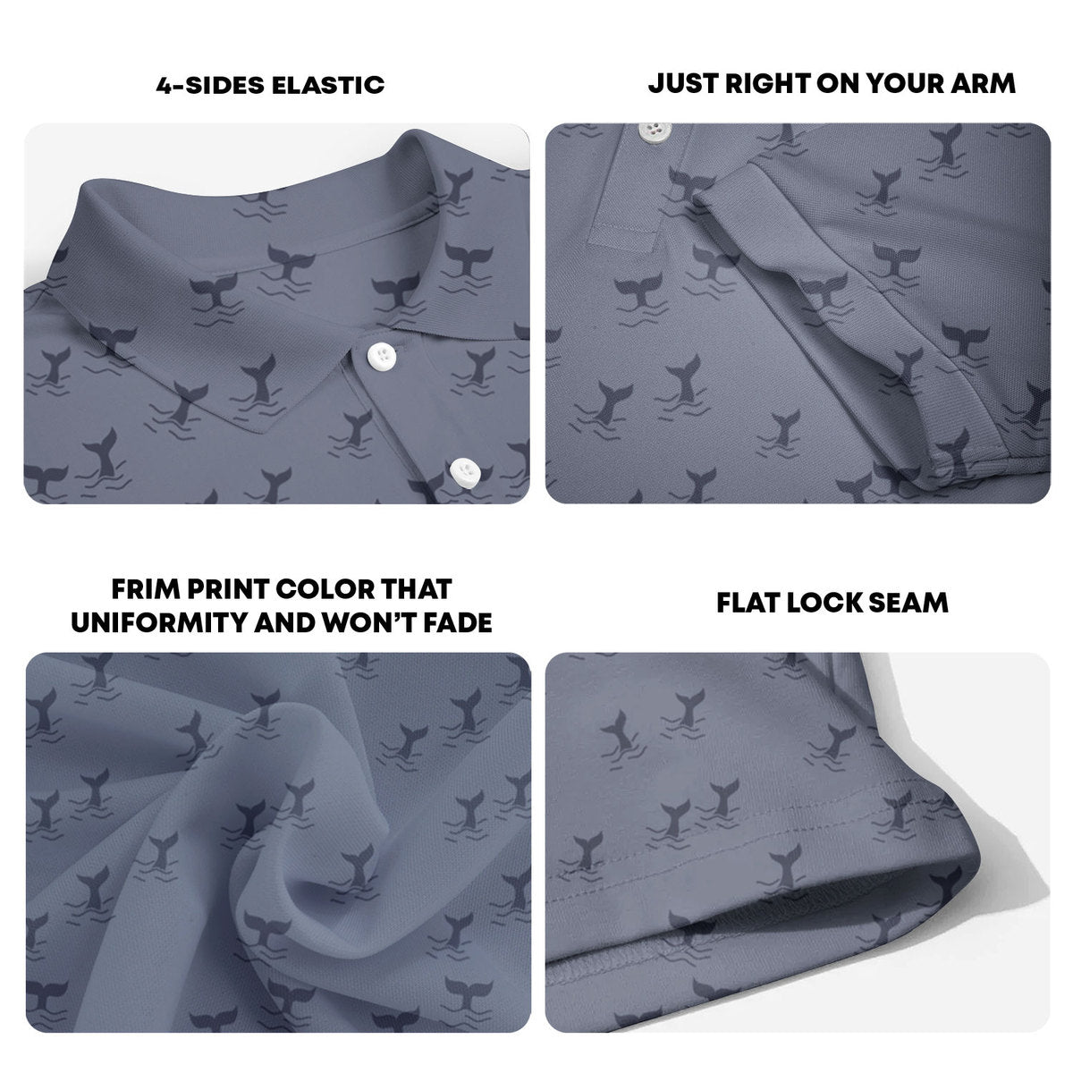 The Scattered Whales - Funny Golf Polo Shirt-Polo Shirt For Men-Gerbera Prints