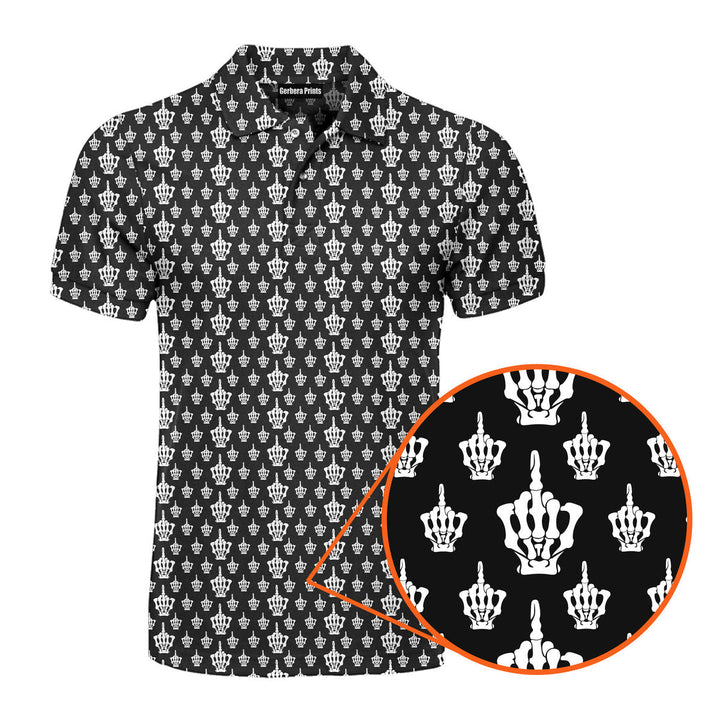 Funny Birdie Fingers Skeleton - Funny Golf Polo Shirt