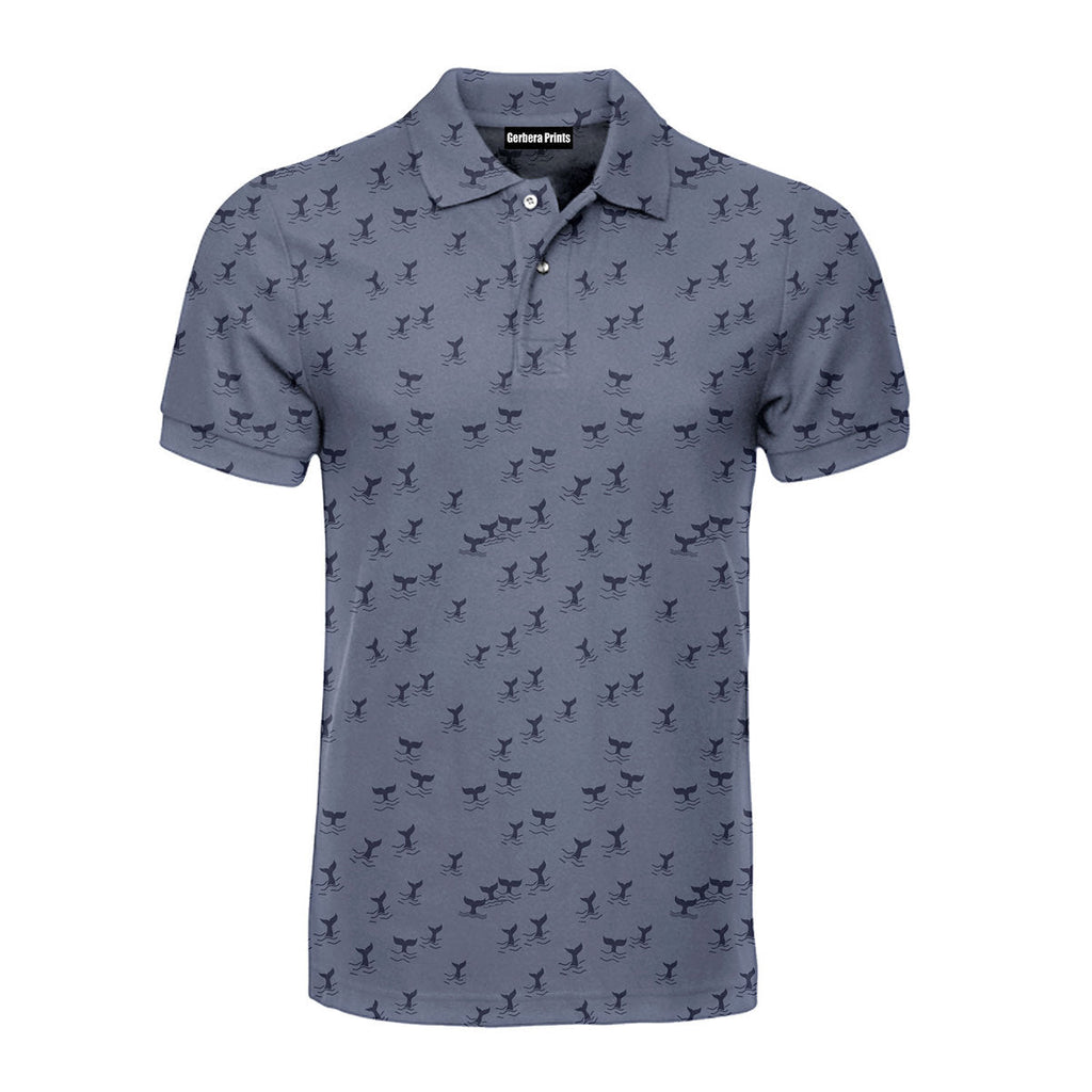 The Scattered Whales - Funny Golf Polo Shirt-Polo Shirt For Men-Gerbera Prints