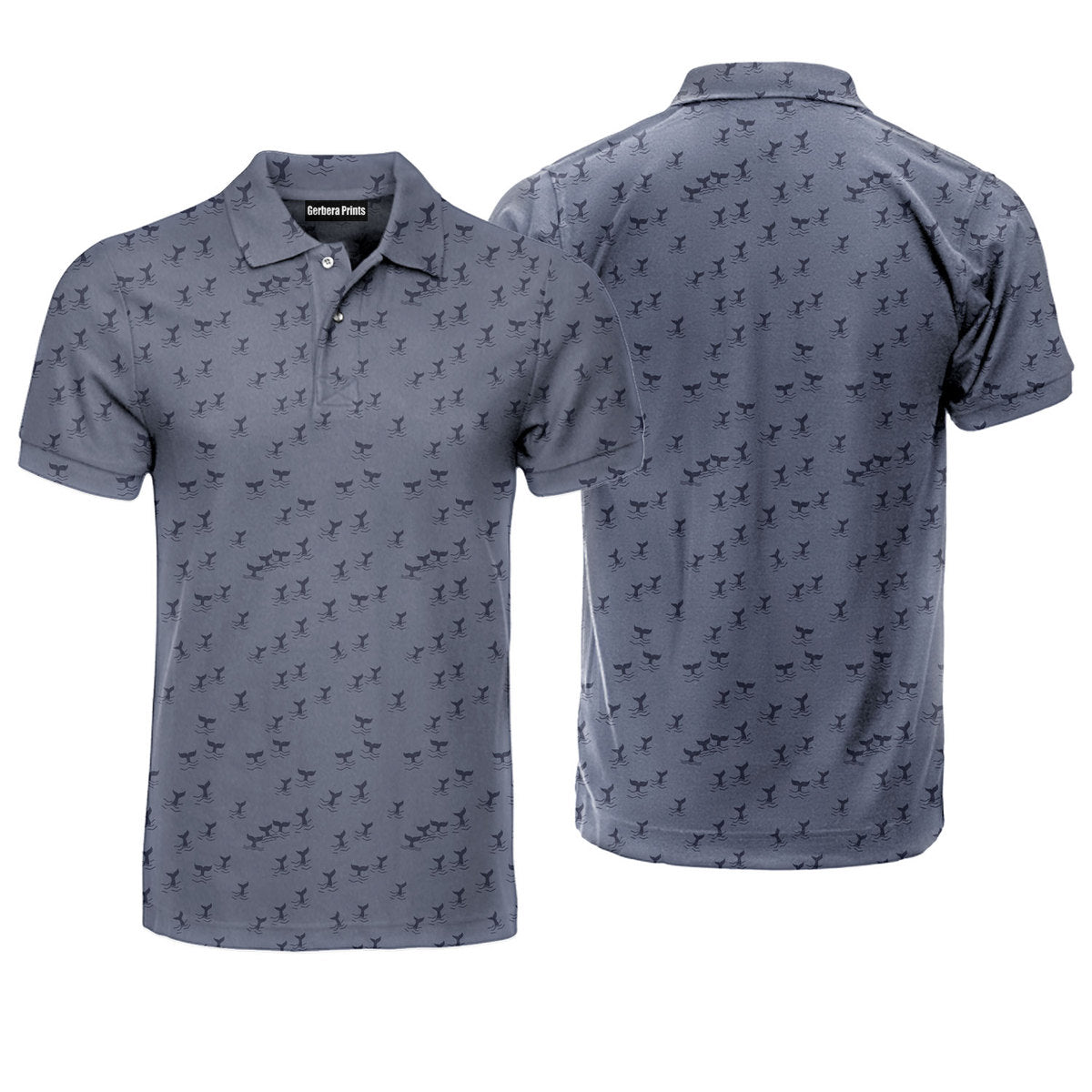 The Scattered Whales - Funny Golf Polo Shirt-Polo Shirt For Men-Gerbera Prints
