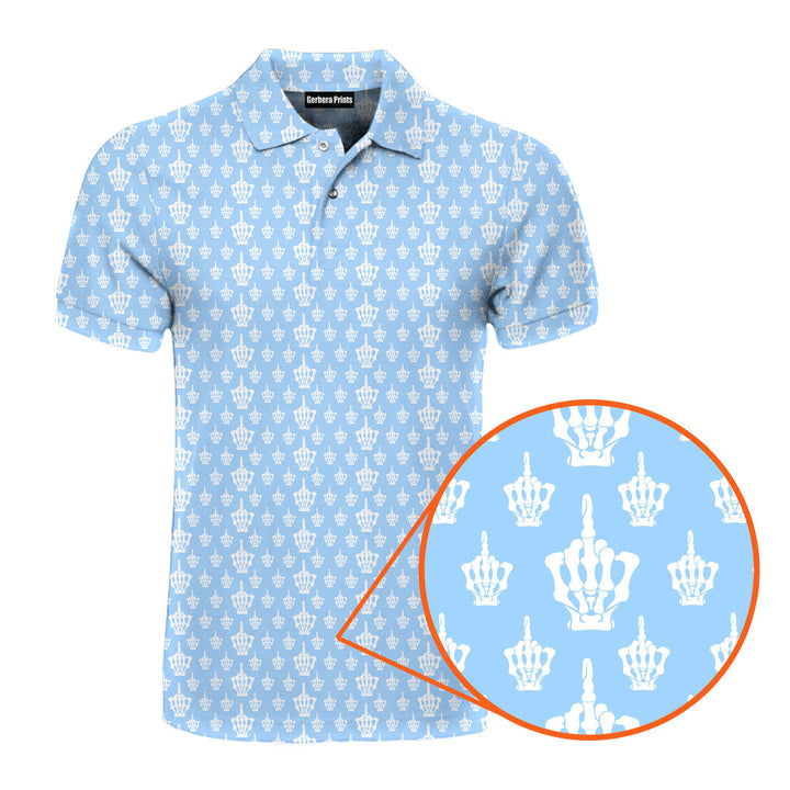 Funny Birdie Fingers Skeleton - Funny Golf Polo Shirt