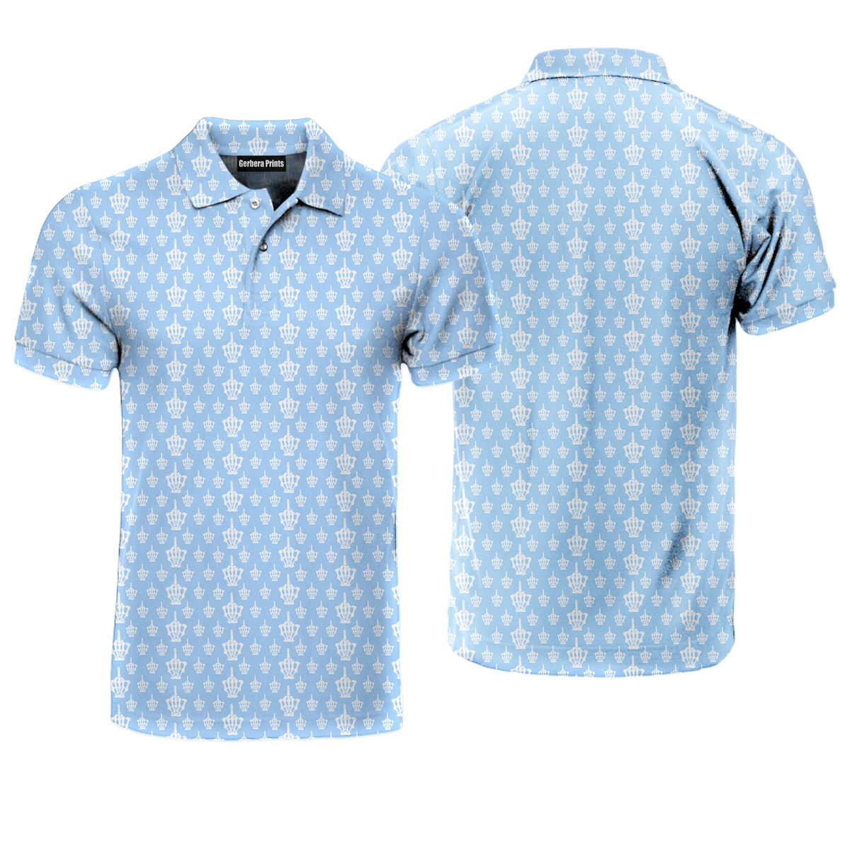 Funny Birdie Fingers Skeleton - Funny Golf Polo Shirt-Polo Shirt For Men-Gerbera Prints