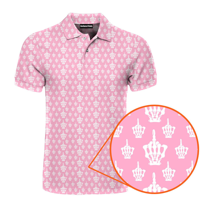 Funny Birdie Fingers Skeleton - Funny Golf Polo Shirt