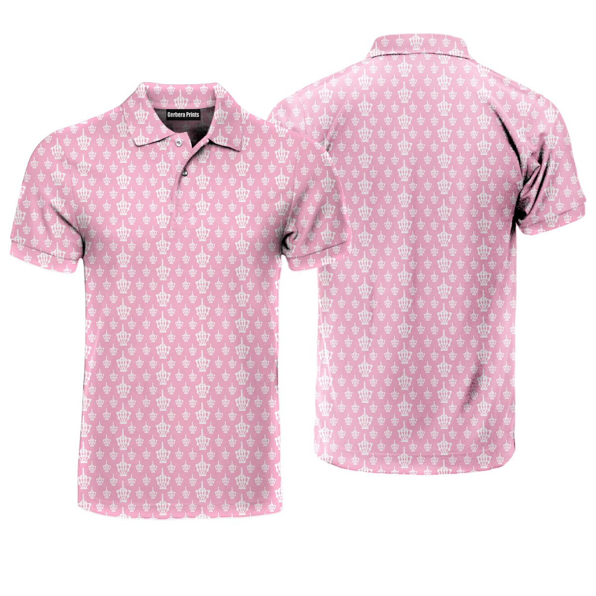 Funny Birdie Fingers Skeleton - Funny Golf Polo Shirt-Polo Shirt For Men-Gerbera Prints