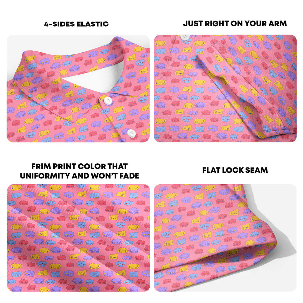 Snuggle Pups-Polo Shirt For Men-Gerbera Prints
