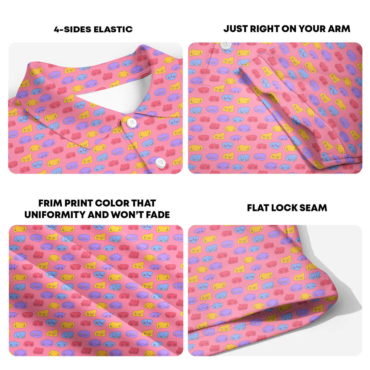 Snuggle Pups-Polo Shirt For Men-Gerbera Prints